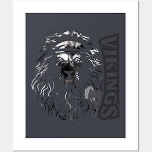 Tie dye BLACK LION VIKING Posters and Art